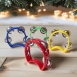 Grasp Training Musical Instrument Educational Toy 4-Bell Hand-Ring Bell Dance Performance Hand-Ring Bell Music Perception Educational Toy New Hand Drum Metal Bell Percussion Instrument Entertainment Instrument Plastic Single Layer Flower Drum Circle
