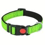 Mitooe 1Pc Reflective Dog Collar With Safety Locking Buckle, Adjustable Soft Neoprene Padded, Breathable Nylon, Striped Pattern, Polyester Material For Small To Large Dogs - Image 11