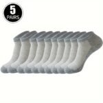 5 Pairs Of Summer Mesh Breathable Classic All-Match Boat Socks - Image 4