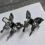 Chic Butterfly Waist Cincher Clips - No-Sew, Detachable Metal Buttons For Jeans & Pants, Silvery/Black - Image 7