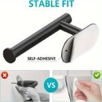 Stainless Steel Toilet Paper Holder, Self-Adhesive Wall Bracket, Modern Bathroom Tissue Holder, Shower Towel Rack Accessory - Image 21