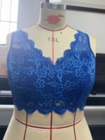 Plus Size Elegant Bra, Women'S Plus Contrast Floral Lace Scalloped Trim High Stretch Wide Strap Bralette - Image 2