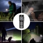 Mini Led Usb Rechargeable Flashlight, Frog Eye Lens, 3 Led Wicks, Five Lighting Modes, High Hardness Abs Material, Compact And Portable, Suitable For Nighttime Emergencies, Maintenance, Outdoor Adventures, Etc - Image 5
