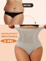 1-Pack Miotan Women'S Plus Size High-Waisted Tummy Control Seamless Underwear - Xl To 5Xl, Breathable Soft Stretch Fabric, Butt-Lifting Posture Support, Beige, Tummy Control Underwear, Body Shaping Underwear, Highwaist Design, Elasticity Underwear - Image 2