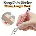 12Pcs Precision Deep Hole Markers - 20Mm Long Nib, Waterproof Ink Pens For Woodworking, Metal & Plastic - Red, Blue, Green, Black - Image 6