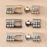 1Pair Rhinestone Shoe Buckles, Fashion Versatile Plastic Buckles Suitable For Elastic Shoelaces
