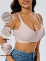 Seamless Jelly Women'S Sports Bra - Wireless, Comfortable Support With Removable Pads, Adjustable Straps, Mesh Design For Yoga, Pilates, Running & Casual Attire - Image 4