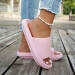1 Pair Women'S Thick Sole Non-Slip Slide Sandals, Casual Slippers For Beach And Indoor/Outdoor Use, Comfortable All-Season Eva Shoes, Hand Washable Solid Color, Indoor Slippers - Image 12