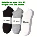 10 Pairs/5 Pairs | Breathable Sports Socks | Solid Color Fabric | 300G/M? | Machine Washable | Non-Boxed | Us Size 37-44