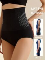Women'S High-Waisted Tummy Control Shapewear Panties - Black, Nylon/Spandex Blend, Slimming Waist Support, Hand Washable, Comfortable & Breathable Design, Comfortable Daily Wear | Snug Fit Design | Stretchy Nylon Blend, Tummy Control Underwear - Image 4