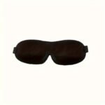1Pc Unisex Sleep Mask, 3D Light Blocking Eye Mask, Comfortable Polyester, Ideal For Supine And Side Sleepers, Solid Color, Black, Yoga Silicone Eye Pillow - Image 3