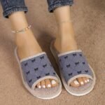 Women'S Summer Slip-On Bowknot Slippers, Breathable Fabric House Shoes, Comfortable All-Season Indoor Slides With Eva Sole, Hand Washable - Image 4
