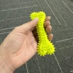 Polka Dot Bone-Shaped Dog Chew Toy - Durable Rubber Toothbrush Stick For Teeth Cleaning, Training & Play - Image 4