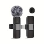 Wireless Clip-On Lavalier Microphone System, Omnidirectional, Usb-C, One-Touch Recording, Usb Charging, With Rechargeable Lithium Polymer Battery, For Streaming And Video Conferencing - Image 3