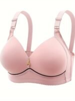 New Large Size Gathered Front Buckle Style Back Without Steel Ring Bra Soft And Traceless Thin Size Underwear For Women - Image 2