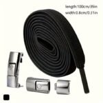 1Pair Stylish Comfortable Shoelaces With Buckles For Sneakers, Lazy Shoelaces - Image 6