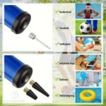 Portable Manual Air Pump Kit, Pvc Ball Pump Inflator With Needle, Nozzle, Extension Hose For Soccer Basketball Football Volleyball Water Polo Rugby Exercise Sports Ball Balloon Swim Inflatables, Blue, Without Battery - Image 6