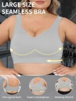 Women'S Daily Casual Low-Collar Non-Removable Chest Pad Bra, Seamless Breathable, Medium Stretch Polyamide Knit Fabric, 120G/?, Solid Color, Easy Comfortable, Sexy, For Women - Image 6