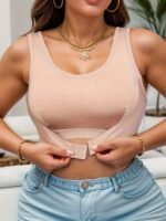 Women'S Plus Elegant Bra, Plus Size Solid Front Closure Full Cover Non Padded Bralette - Image 3