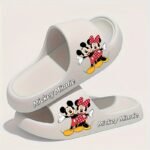 1Pc Mickey And Minnie Mouse Eva Slide Sandals - Thick Sole Summer Slippers With Soft Insole And Durable Outsole, Hand Washable Unisex Indoor/Outdoor Slippers For Men And Women, All-Season Comfort For Home And Casual Wear, Fun Design | Comfortable Slippers, Home Slipper - Image 4