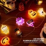 1Pc Led Fairy With -Like Button Control - Multi-Color Changing (Warm White, Green, Purple, Orange, Black, Yellow, , , Red, Brown, Gray, Cyan) - Indoor/ Halloween & Christmas Party Decorations - Led String With Hanging Hooks - Compatible With Pumpkins, Ghosts, Witches, Spiders, Mummies, Angels - Battery Not Included - Safe & Easy Use - Image 11