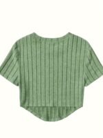 Women'S Casual Short Sleeve T-Shirt - Soft Stretch Polyester-Spandex Blend, Loose Fit Round Neck Summer Top, Solid Color Machine Washable Tee For Casual Attire - Image 7
