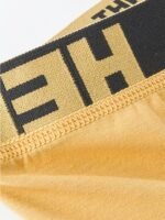 4Pcs Men'S Boxer Briefs - Stylish "Hello" Waistband Design, Breathable & Stretchy Polyester-Spandex Blend, Comfort Fit Underwear In Assorted Colors (Black, Orange, Gray, Green) - Machine Washable - Image 5