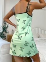 Beautiful Lady'S Butterfly Print Camisole Nightgown - Image 7