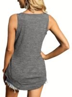 Plus Size Women'S Elegant Sleeveless Tank Top - Stretchy Solid Color Casual Vest, Machine Washable All-Season Versatile Top For Casual Attire, Ladies Tank Tops, Nontransparent Material, Highelastic Fabric - Image 9