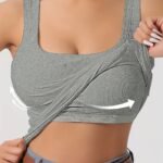 Women'S Sleeveless Top With Removable Padding, Fitted, Solid Color, Suitable For Wearing As An Outer Layer Or As A Base Layer.