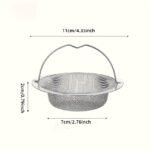 1Pc Of Stainless Steel Sink Filter With Handle - Rust-Proof And Mesh Filter, Suitable For Kitchen And Bathroom Sinks, 201 Stainless Steel, Prevents Clogging Easily Without Effort, Perfect For Draining Vegetables And Fruits, Christmas Gifts - Image 4