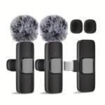 Wireless Clip-On Lavalier Microphone System, Omnidirectional, Usb-C, One-Touch Recording, Usb Charging, With Rechargeable Lithium Polymer Battery, For Streaming And Video Conferencing - Image 5