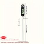 Digital Food Thermometer With Lcd Display - Ideal For Milk, Meat, And Beverages, Durable Plastic Probe, Perfect For Home And Barbecue Use, Food Safety Thermometer | Digital Temperature Display | Durable Plastic Probe, Thermometer For Food - Image 4