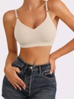 1Pc Solid Seamless Wireless Bra, Causal Breathable Push Up Bra, Women'S Lingerie & Underwear - Image 6
