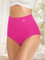 Meiyating Women'S High-Waisted Tummy Control Briefs - Ultra-Soft Seamless Underwear, Breathable No-Liner Design For All-Day Comfort, Elegant Solid Color (Black), Tummy Control Underwear, Comfortable Daily Wear, Sleek Highwaist, Smooth Fabric - Image 4