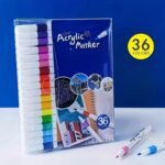 Acrylic Paint Markers For Adults, Fine Tip, Medium Point, Washable, Ambidextrous Plastic Body, Permanent, For Rock, Wood, Glass, Fabric, Ceramic, Stone Arts And Crafts, Professional Artistic Use, Ideal Birthday, Christmas, Easter Gift, For 14+ - Image 3