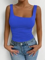 Women'S Red Strapless Tank Top - Skinny Fit, Sleeveless, All-Season, Sexy Style, Solid Color, Perfect For Casual Attire, Casual Attire Top|Strapless Fashion|Skinny Fit Top - Image 7