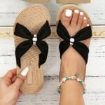 Women'S Beige Jewel Embroidery Flat Sandals - Lightweight, Comfortable Slip-On Beach Shoes With Eva Sole And Fabric Upper, Open Toe Design, Perfect For Summer, Beach Footwear|Decorative Sandals|Eva Sole Sandals - Image 7