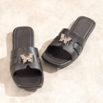 Elegant Butterfly-Themed Eva Slide Sandals For Women - Soft, Durable, And Comfortable Summer Indoor/Outdoor Wear, Flat Bottom, Open Toe Design, Strappy Sandals - Image 7