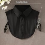 1Pc Removable Striped Collar Shirt Vest, Pointed Collar, Anti-Exposure, Versatile Decorative, Casual Spring/Summer/Autumn/Winter, Women'S Fashion, Polyester Fabric, Machine Washable, Knitted, Chest Pads Accessories - Image 4