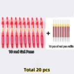 20Pcs Retractable Gel Pens, 0.5Mm Black Red Blue Neutral Gel Pens, Telescopic Gel Ink Ball Pens, 10 Gel Pen +10 Gel Pen Refills, Suitable For Diary, Office, School And Home Writing - Image 5