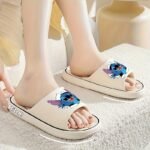 Disney Stitch Women'S Soft Eva Slip-On Slippers - Non-Slip Ventilated Shower Design, All-Season Indoor/Outdoor House Shoes With Cute Cartoon Pattern, Black & Pink Options, Hand Washable, Indoor Footwear, Slipon Style, Durable Footwear - Image 8