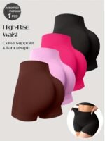 1Pc Seamless Underwear Boxer Pants Safety Pants Women'S Underwear Yoga Pants High Waist Underwear Tucked Belly And Lifted Hips And Sculpted Legs