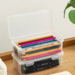 4Pcs Large Transparent Pp Storage Boxes With Lids, Suitable For Pens, Pencils, Markers, Crafts - Office And School Supplies Organizer, School Supplies Storage, Transparent Design, Secure Lid Feature - Image 2