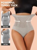 1-Pack Miotan Women'S Plus Size High-Waisted Tummy Control Seamless Underwear - Xl To 5Xl, Breathable Soft Stretch Fabric, Butt-Lifting Posture Support, Beige, Tummy Control Underwear, Body Shaping Underwear, Highwaist Design, Elasticity Underwear - Image 5