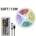 4.88-30.48Meter Led Strip Lights With Ir Remote, Cuttable & Flexible, Adjustable Color & Flash Speed, 6 Diy Modes, Easy To Install, For Bedroom, Ceiling, Party & Holiday Ambiance Lighting, Remote Controlled Led Lights | Multi-Color Led Strip | Usb Ligh - Image 7