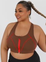 High-Intensity Collision Color Fitness Bra With Front Zipper, One-Piece Outerwear, Beautiful Back, Anti-Sagging Yoga Vest - Image 4