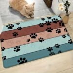 1Pc Soft & Absorbent Dog Paw Print Mat - Rectangular Polyester Pet Mat With, Quick-Dry, Washable Design - Ideal For Entryway, Bathroom, Kitchen, Living Room, Office Decor - Available In Multiple Sizes For Small To Large Dogs, Pet Mat | Playful Dog Design | Durable Dog Mat, Dog Accessories - Image 3