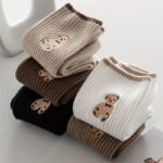 5 Pairs Women'S Bear Embroidery Low Cut Ankle Socks - Cute Cartoon Bear Design, Breathable Summer Sports Socks With Multi-Color Options (Black/White, Brown/Beige, Light Grey), Casual Footwear, Playful Sock Design, Ribbed Sock Texture, Soft Fabric, Adults - Image 5