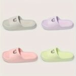 1 Pair Eva Slippers For Couples, Cartoon Bear Design, Comfortable Non-Slip Thick Sole, All-Season Casual Home Bathroom Sandals, Hand Washable, House Slippers - Image 11